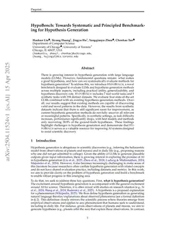 HypoBench: Towards Systematic and Principled Benchmarking for Hypothesis Generation