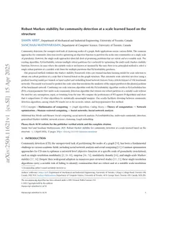 Robust Markov stability for community detection at a scale learned based on the structure