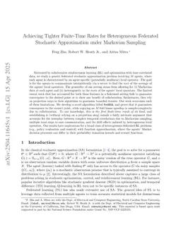 Achieving Tighter Finite-Time Rates for Heterogeneous Federated Stochastic Approximation under Markovian Sampling