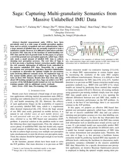 Saga: Capturing Multi-granularity Semantics from Massive Unlabelled IMU Data for User Perception