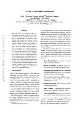 ARWI: Arabic Write and Improve