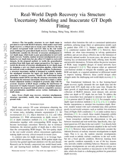 Real-World Depth Recovery via Structure Uncertainty Modeling and Inaccurate GT Depth Fitting