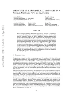 Emergence of Computational Structure in a Neural Network Physics Simulator
