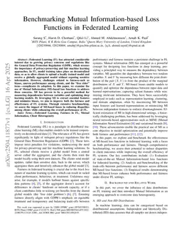 Benchmarking Mutual Information-based Loss Functions in Federated Learning