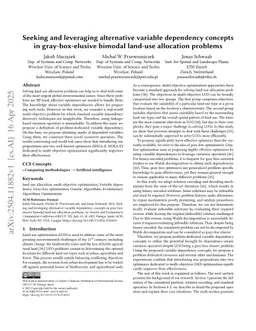 Seeking and leveraging alternative variable dependency concepts in gray-box-elusive bimodal land-use allocation problems