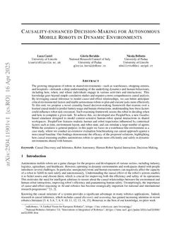 Causality-enhanced Decision-Making for Autonomous Mobile Robots in Dynamic Environments