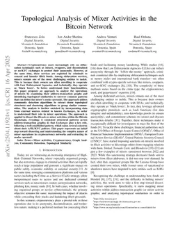 Topological Analysis of Mixer Activities in the Bitcoin Network