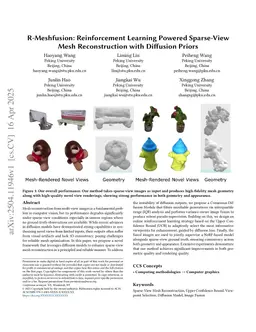R-Meshfusion: Reinforcement Learning Powered Sparse-View Mesh Reconstruction with Diffusion Priors