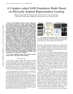A Complex-valued SAR Foundation Model Based on Physically Inspired Representation Learning