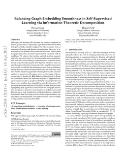 Balancing Graph Embedding Smoothness in Self-Supervised Learning via Information-Theoretic Decomposition