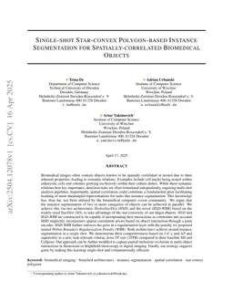 Single-shot Star-convex Polygon-based Instance Segmentation for Spatially-correlated Biomedical Objects