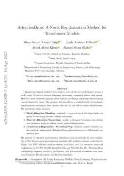 AttentionDrop: A Novel Regularization Method for Transformer Models