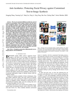 Anti-Aesthetics: Protecting Facial Privacy against Customized Text-to-Image Synthesis