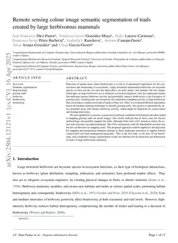 Remote sensing colour image semantic segmentation of trails created by large herbivorous Mammals