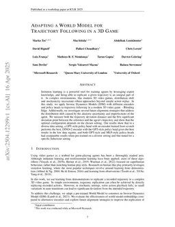 Adapting a World Model for Trajectory Following in a 3D Game