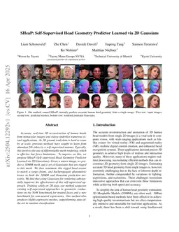 SHeaP: Self-Supervised Head Geometry Predictor Learned via 2D Gaussians