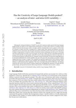 Has the Creativity of Large-Language Models peaked? An analysis of inter- and intra-LLM variability