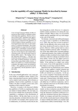Can the capability of Large Language Models be described by human ability? A Meta Study