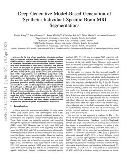Deep Generative Model-Based Generation of Synthetic Individual-Specific Brain MRI Segmentations