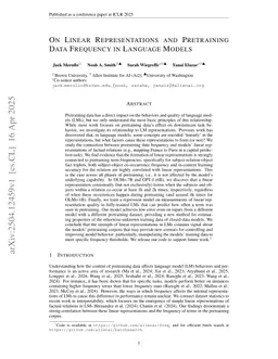 On Linear Representations and Pretraining Data Frequency in Language Models