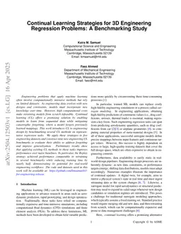 Continual Learning Strategies for 3D Engineering Regression Problems: A Benchmarking Study