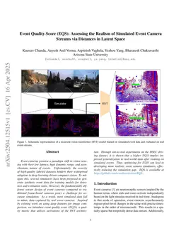 Event Quality Score (EQS): Assessing the Realism of Simulated Event Camera Streams via Distances in Latent Space