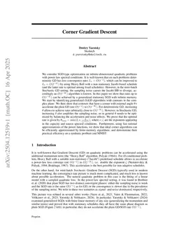 Corner Gradient Descent