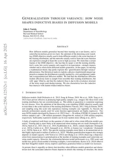 Generalization through variance: how noise shapes inductive biases in diffusion models