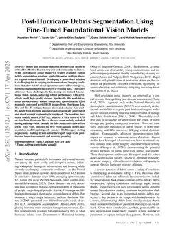 Post-Hurricane Debris Segmentation Using Fine-Tuned Foundational Vision Models