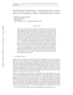 Fine Flood Forecasts: Incorporating local data into global models through fine-tuning
