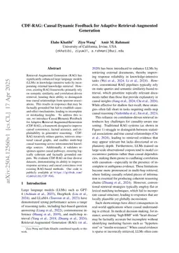 CDF-RAG: Causal Dynamic Feedback for Adaptive Retrieval-Augmented Generation