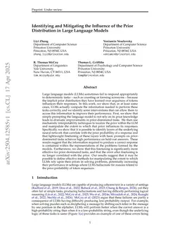 Identifying and Mitigating the Influence of the Prior Distribution in Large Language Models