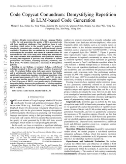 Code Copycat Conundrum: Demystifying Repetition in LLM-based Code Generation