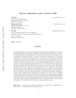 Spectral Algorithms under Covariate Shift