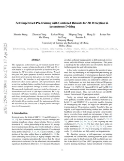 Self-Supervised Pre-training with Combined Datasets for 3D Perception in Autonomous Driving