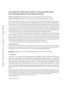 Out of Sight Out of Mind, Out of Sight Out of Mind: Measuring Bias in Language Models Against Overlooked Marginalized Groups in Regional Contexts