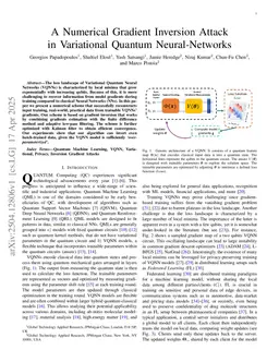 A Numerical Gradient Inversion Attack in Variational Quantum Neural-Networks