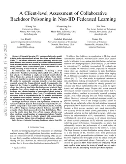A Client-level Assessment of Collaborative Backdoor Poisoning in Non-IID Federated Learning