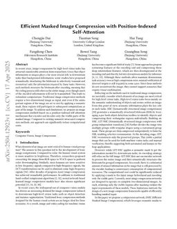 Efficient Masked Image Compression with Position-Indexed Self-Attention
