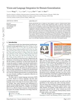 Vision and Language Integration for Domain Generalization
