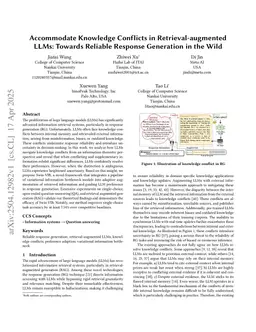 Accommodate Knowledge Conflicts in Retrieval-augmented LLMs: Towards Robust Response Generation in the Wild