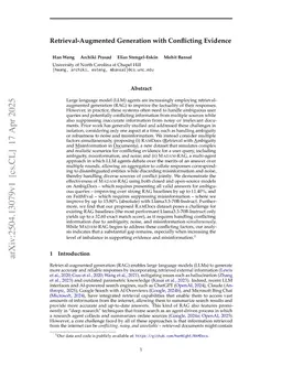 Retrieval-Augmented Generation with Conflicting Evidence