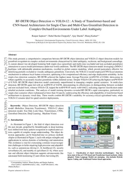 RF-DETR Object Detection vs YOLOv12 : A Study of Transformer-based and CNN-based Architectures for Single-Class and Multi-Class Greenfruit Detection in Complex Orchard Environments Under Label Ambiguity