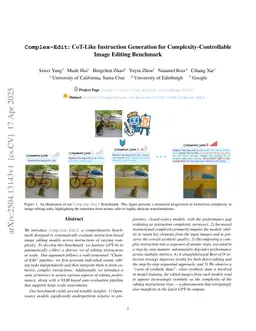 $\texttt{Complex-Edit}$: CoT-Like Instruction Generation for Complexity-Controllable Image Editing Benchmark