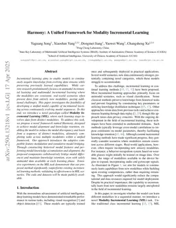 Harmony: A Unified Framework for Modality Incremental Learning