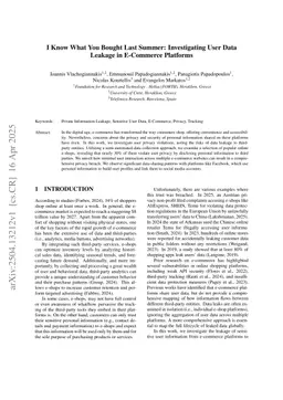 I Know What You Bought Last Summer: Investigating User Data Leakage in E-Commerce Platforms