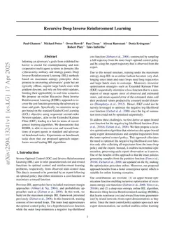 Recursive Deep Inverse Reinforcement Learning