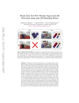 Weak Cube R-CNN: Weakly Supervised 3D Detection using only 2D Bounding Boxes