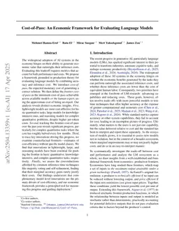 Cost-of-Pass: An Economic Framework for Evaluating Language Models