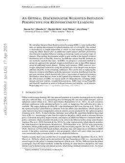 An Optimal Discriminator Weighted Imitation Perspective for Reinforcement Learning
